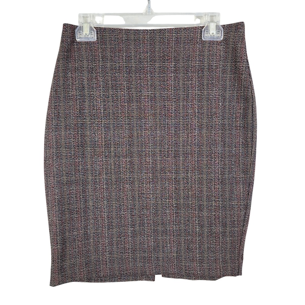 EXPRESS Size 8 Office Professional Preppy Plaid Above Knee Lined Pencil Skirt